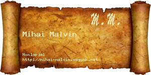 Mihai Malvin névjegykártya